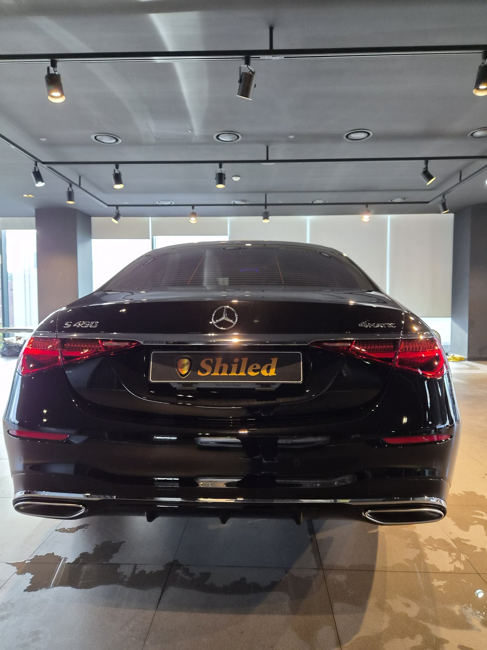 벤츠 S450 검정 신차 후면 - 부산 쉴드광택 신차코팅