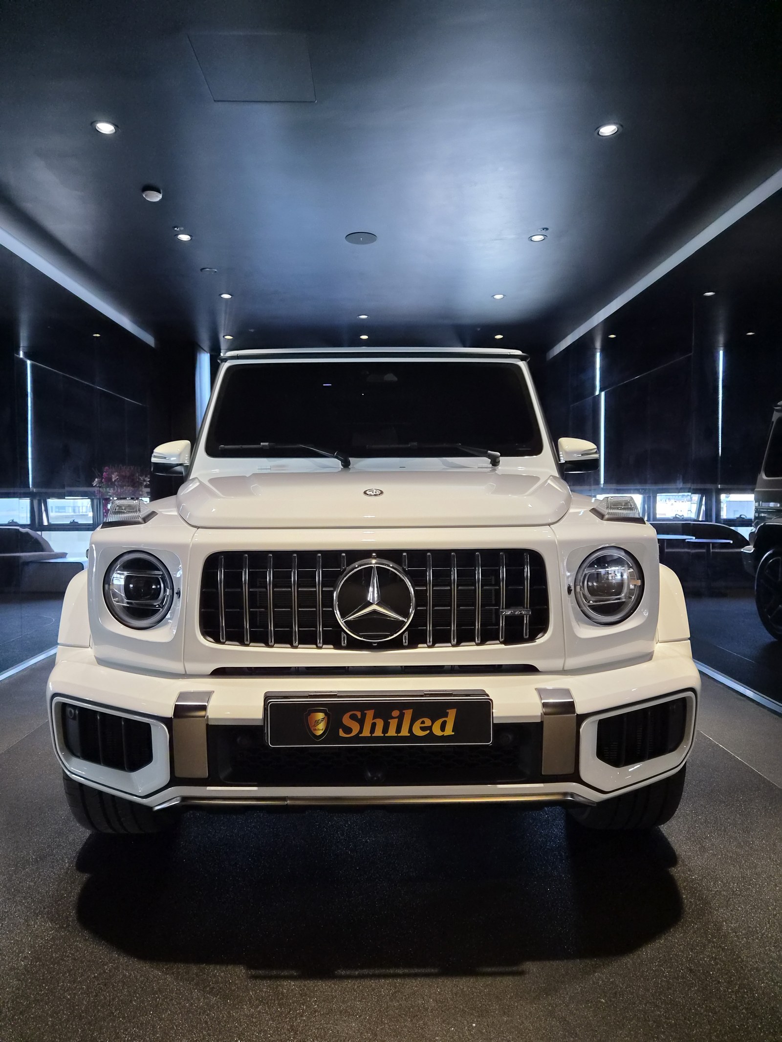 유리막코팅 AMG G63 백색 전면 그릴 - G-PRO 신차코팅