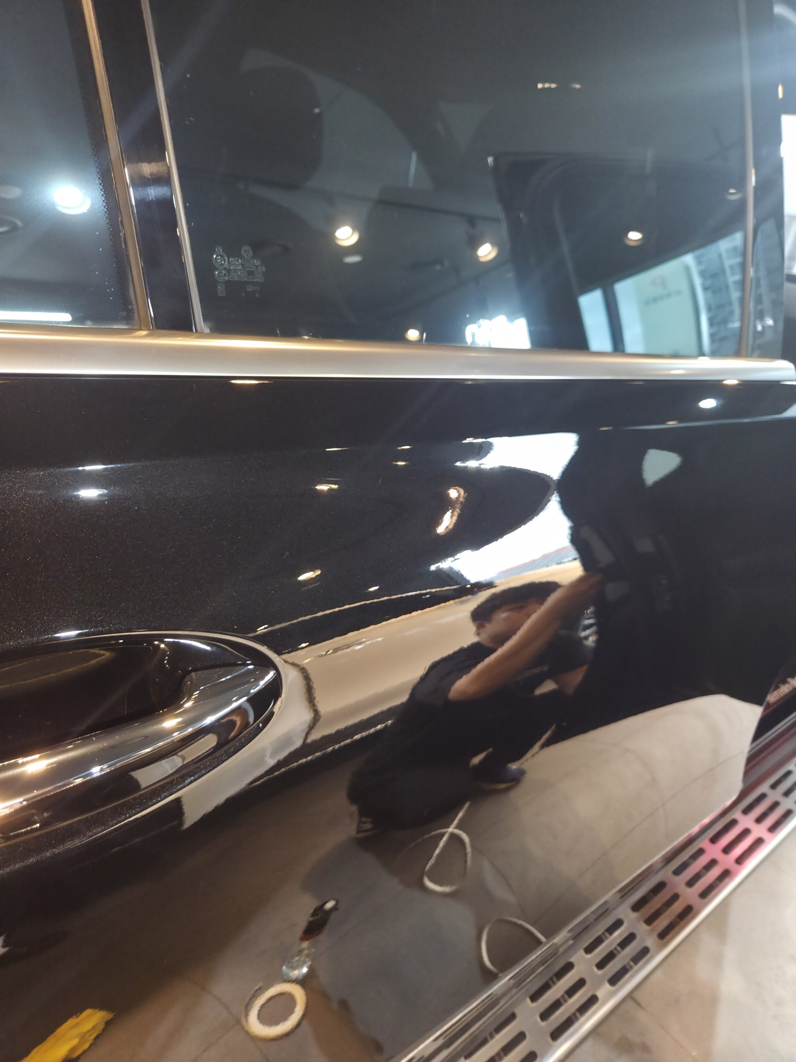 벤츠 GLS580 검정 측면 광택 후 반사 - 부산 유리막코팅