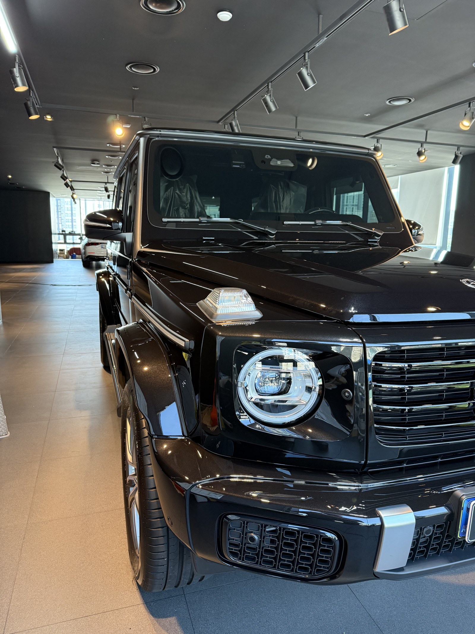 벤츠 G450 검정 신차 전측면 헤드라이트 - 부산 유리막코팅