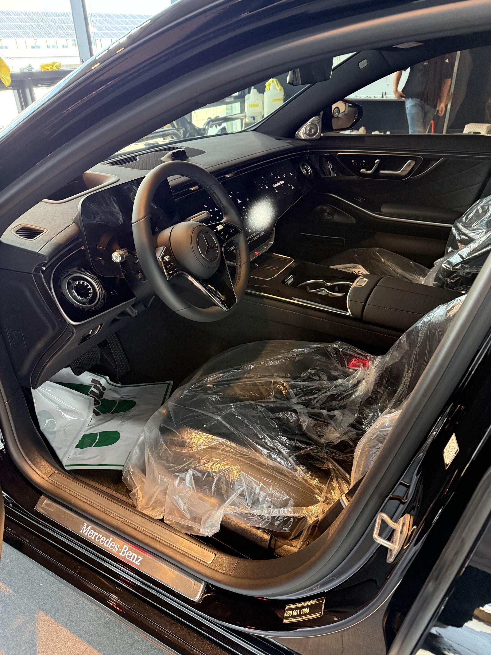 벤츠 S500 신차 실내 - 보호 비닐 상태